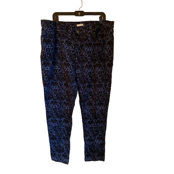 Gothic Romantic Per Se Floral Velvet Pants Size 18W - Picture 1 of 5